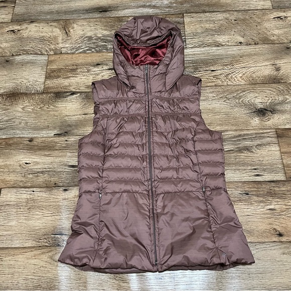 Prana Jackets & Blazers - Prana Goose Down Dusty Pink Hooded Puffer Vest Size Small Preowned